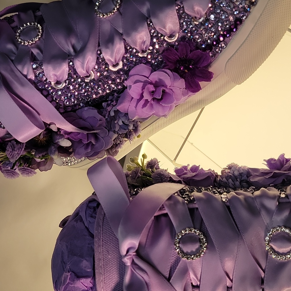 Floral Purple Women's Sneakers - Picture 3 of 8